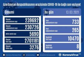     أذربيجان:    تسجيل 733 حالة جديدة للاصابة بفيروس كورونا المستجد  